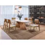 Sala de Jantar Moderna Madeira Maciça 6 Cadeiras 2,0x1,0m - Opala - Harmonia Salas
