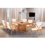 Sala de Jantar Moderna Madeira Maciça 6 Cadeiras 2,0x1,0m - Granada - Harmonia Salas