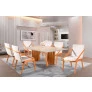 Sala de Jantar Moderna Madeira Maciça 6 Cadeiras 1,60x0,90m - Pérola- Harmonia Salas