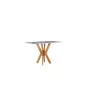 Mesa de Jantar com Vidro Madeira Maciça - Andria - Art Salas