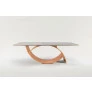 Mesa de jantar retangular com base ondulada 
