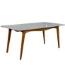 Mesa de jantar moderna retangular com vidro - Escócia- Art Salas