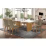 Sala de Jantar Ripada com Vidro 6 Cadeiras 1,80x0,90m - Imperatriz - LJ Móveis