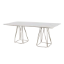Mesa de Jantar com Vidro Base em Aço - Milão - CM Decor