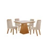 Sala de Jantar Quadrada Completa com 4 Cadeiras 0,90x0,90m - Prada - LJ Móveis