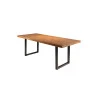 mesa de ferro com madeira maciça art luxo