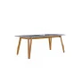 Mesa de Jantar com Vidro Madeira Maciça - Siena - Art Salas