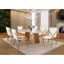 Sala de Jantar Madeira Maciça 6 Cadeiras 1,80x0,90m - Orquídea - Harmonia