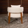 Poltrona decorativa para sala madeira maciça - Valentina