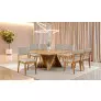 Sala de Jantar Quadrada Madeira Maciça 8 Cadeiras 1,60x1,60m - Azaleia - Harmonia Salas