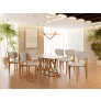  Sala de Jantar Moderna Madeira Maciça 6 Cadeiras 2,0x1,0m - Diamond - Harmonia Salas