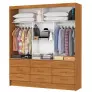 Guarda Roupa 9 Gavetas 3 Portas 1 Espelho  Sunset-Grand Line