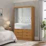 Guarda Roupa 6 Gavetas 2 Portas Espelhado Sunset-Grand Line