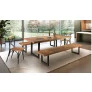 Conjunto de Mesa com 2 Bancos e 2 Cadeiras para Área Externa 2,50x0,90m - Rafaele - Metal Art