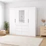 Guarda Roupa 4 Portas 6 Gavetas 2 espelhos Xline -Grand Line